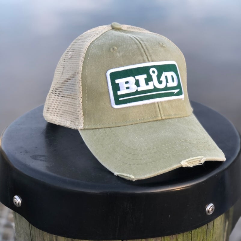 Light Olive Distressed Vintage Soul Ohio Patch Cap